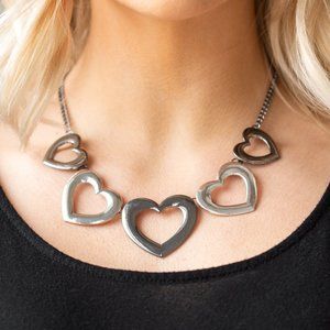 NWT Hearty Hearts multi metal heart necklace set